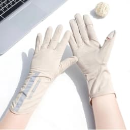 Summer Sunscreen Gloves Women Thin Ice Silk Anti-ultraviolet Dew Finger Touch Screen Driving Riding Non-slip Breathable UPF 50