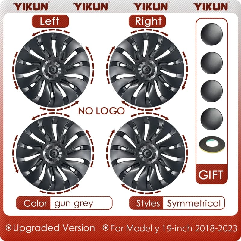 4PCS HubCap Performance Automobile Replacemen Hub cap Full Rim Cover Accessories for Tesla Model Y 19 Inch Wheel Caps 2018-2024