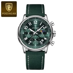 POEDAGAR Luxury Military Sports Watch for Man Waterproof Luminous Chronograph Date Men's Watches Quartz Nylon Leather Men Clock