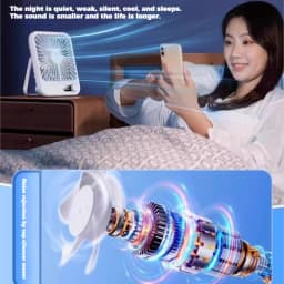 2024 New small fan handy charging long life ultra-thin desktop fan Large wind super quiet folding handheld table fan