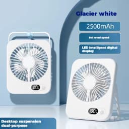 2024 New small fan handy charging long life ultra-thin desktop fan Large wind super quiet folding handheld table fan