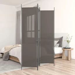 3 Panel Anthracite Fabric Room Divider 150x200cm